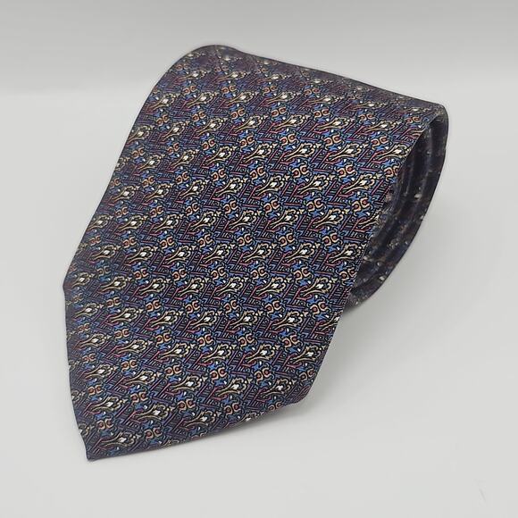 Lord & Taylor Kensington Tie Men Foulard Geometric Mosaic All Silk 58.5" USA - Picture 2 of 6